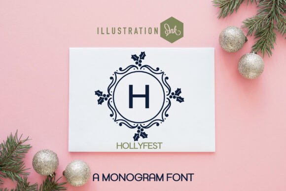 Hollyfest Monogram: A Festive Typeface for Polished Branding